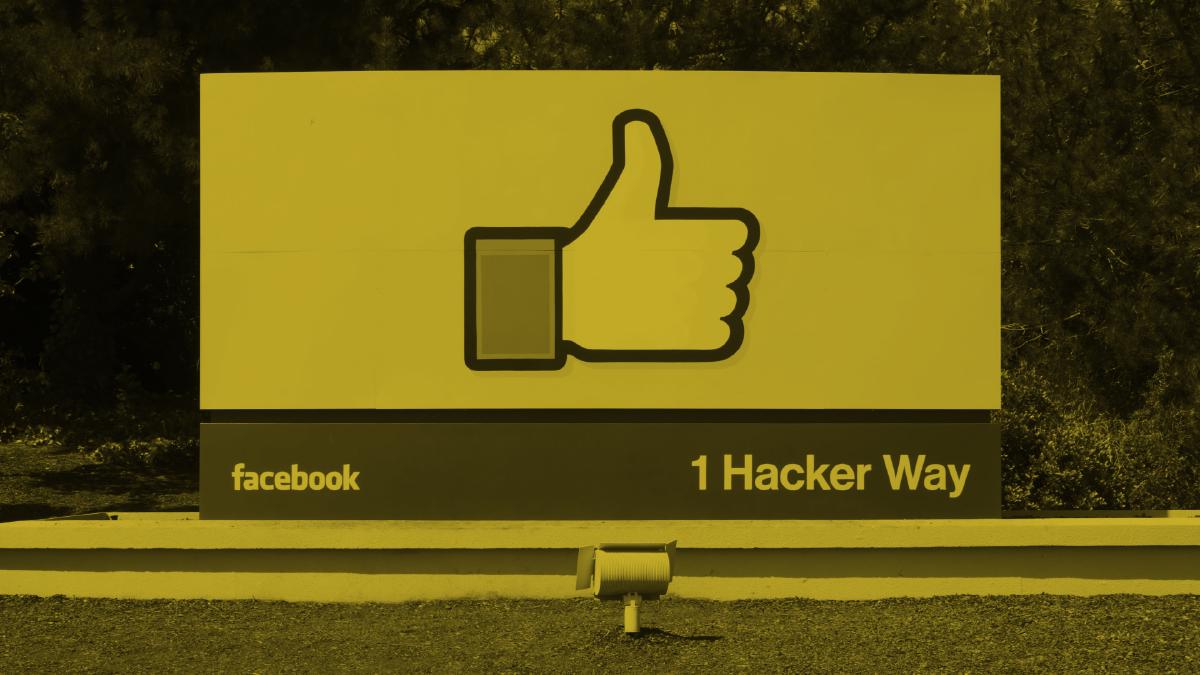 The famous Facebook thumbs-up sign once visible at their Menlo Park HQ